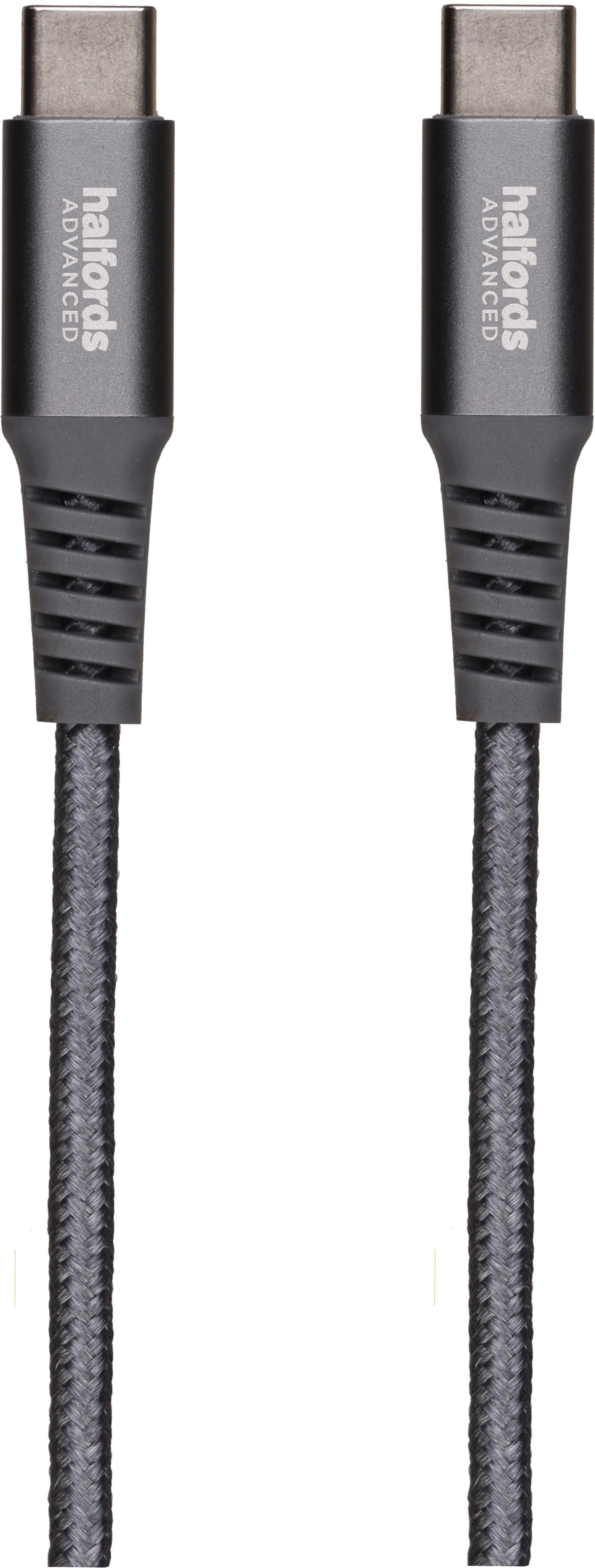Halfords USB-C to USB-C Cable 2m Charcoal