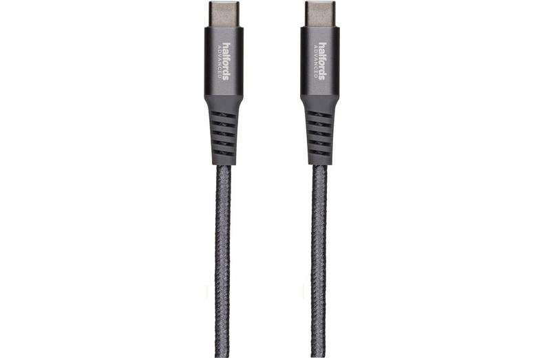 Halfords USB-C to USB-C Cable 2m Charcoal Halfords USB-C to USB-C Cable 2m Charcoal