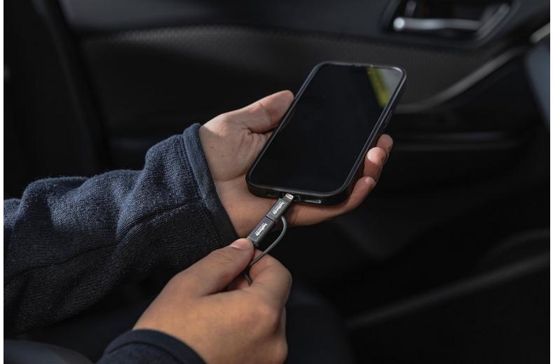 Halfords USB-A to USB-C & Lightning Cable 1.2m Charcoal Halfords USB-A to USB-C & Lightning Cable 1.2m Charcoal