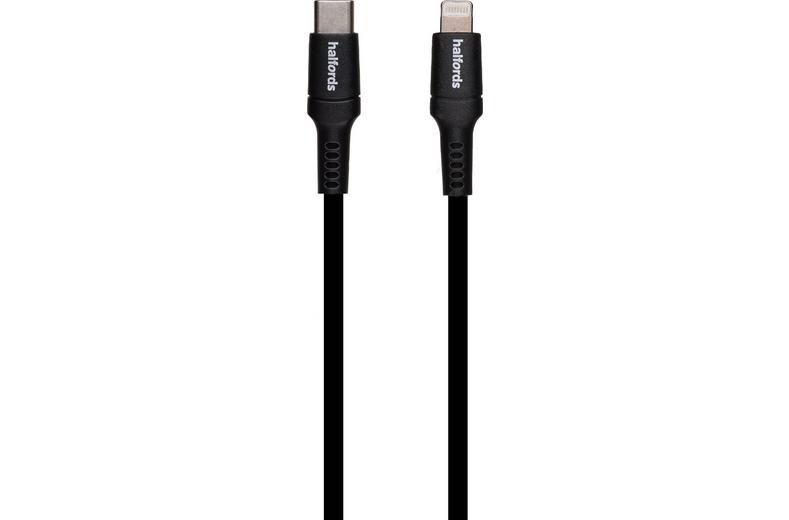 Halfords USB-C to Lightning Cable 90cm Black Halfords USB-C to Lightning Cable 90cm Black