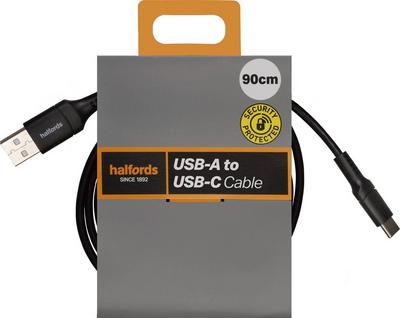 Halfords USB-A to Micro USB Cable 90cm Black Halfords USB-A to Micro USB Cable 90cm Black