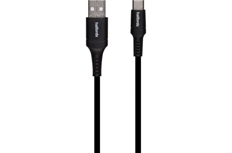 Halfords USB-A to Micro USB Cable 90cm Black Halfords USB-A to Micro USB Cable 90cm Black