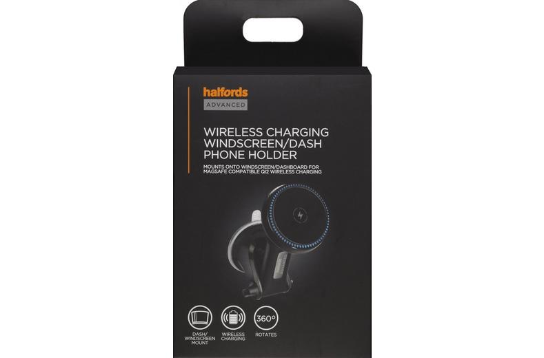 Halfords Advanced Wireless Windscreen and Dash Phone Holder Halfords Advanced Wireless Windscreen and Dash Phone Holder
