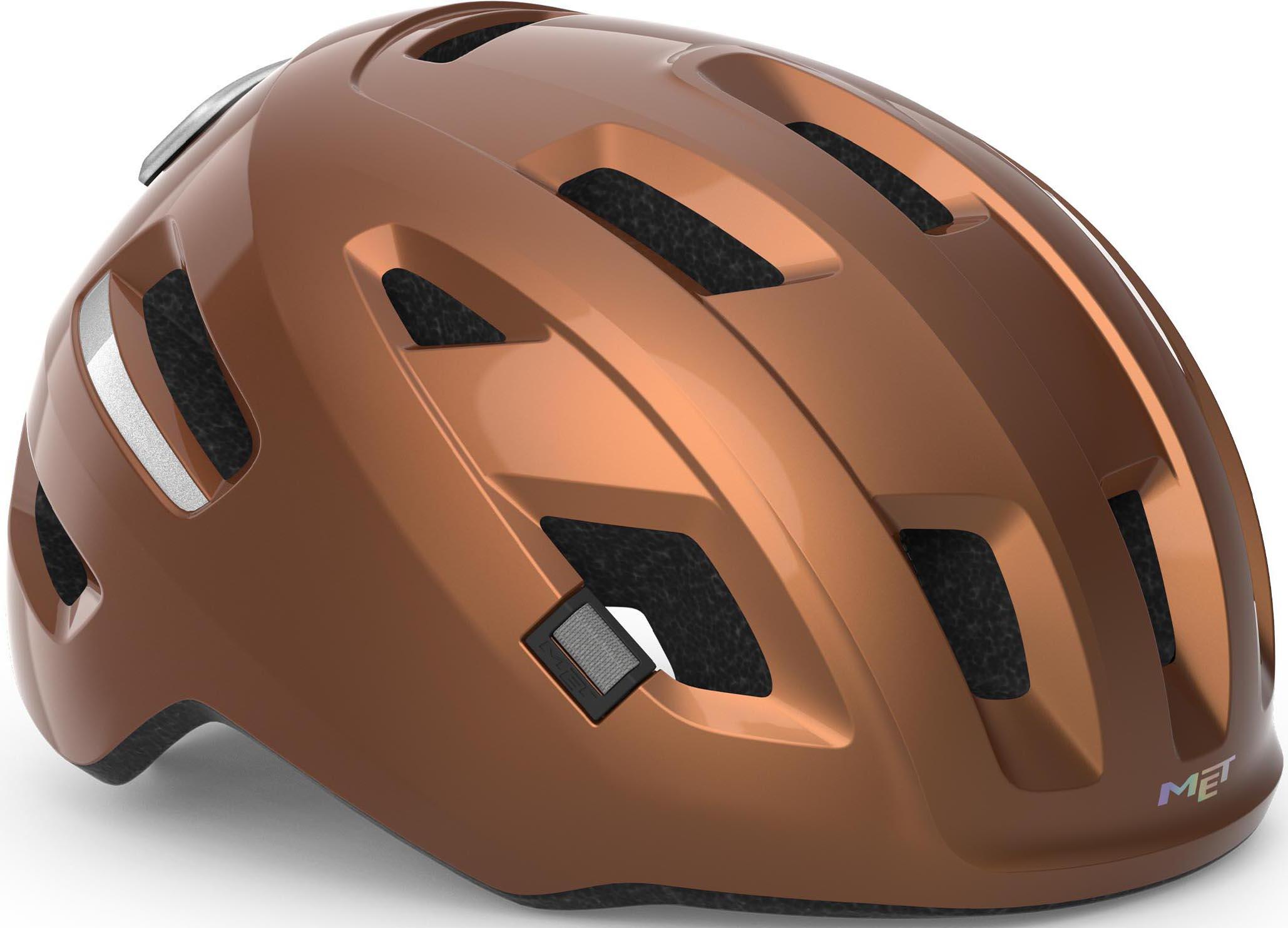Halfords MET E-Mob Helmet, Glossy Copper, 52-56cm | Pricematch, Extra 8% off for BC Members, Free Bike Health Check, Cycle2Work Scheme & 0% APR Finance.