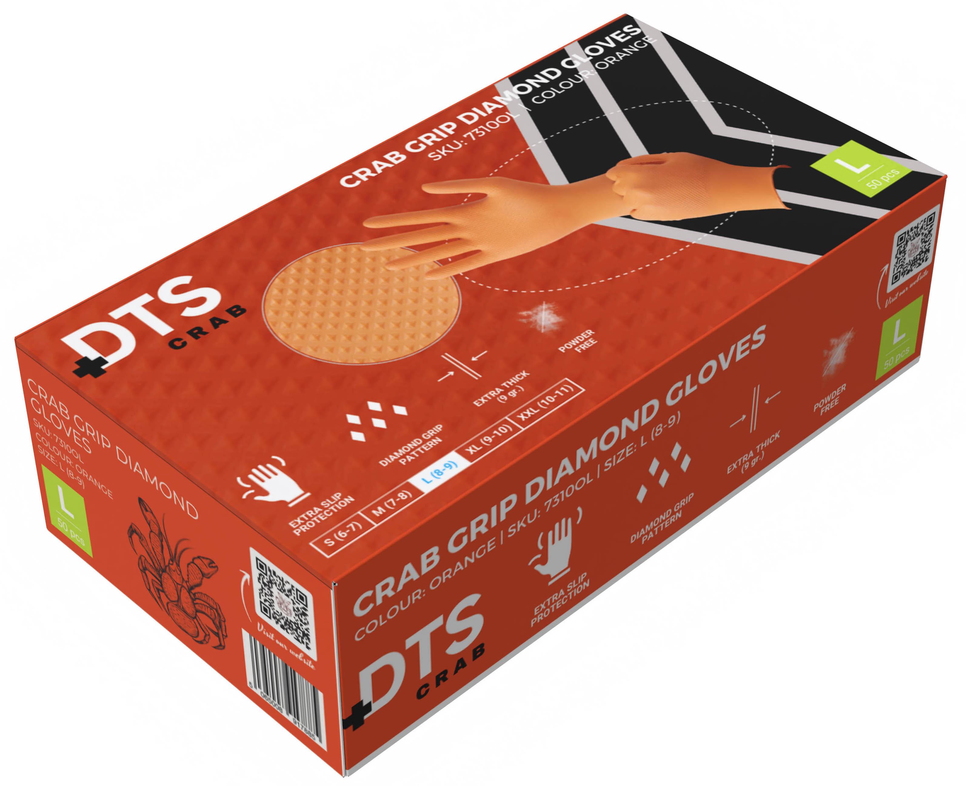 DTS CRAB GRIP ORANGE - BOX OF 50