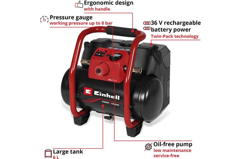 Einhell 6L 36V Air Compressor Einhell 6L 36V Air Compressor