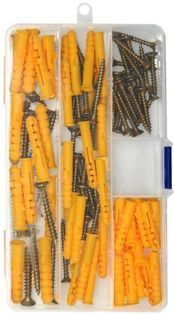 110 Pcs Screws and Wall Plugs Set