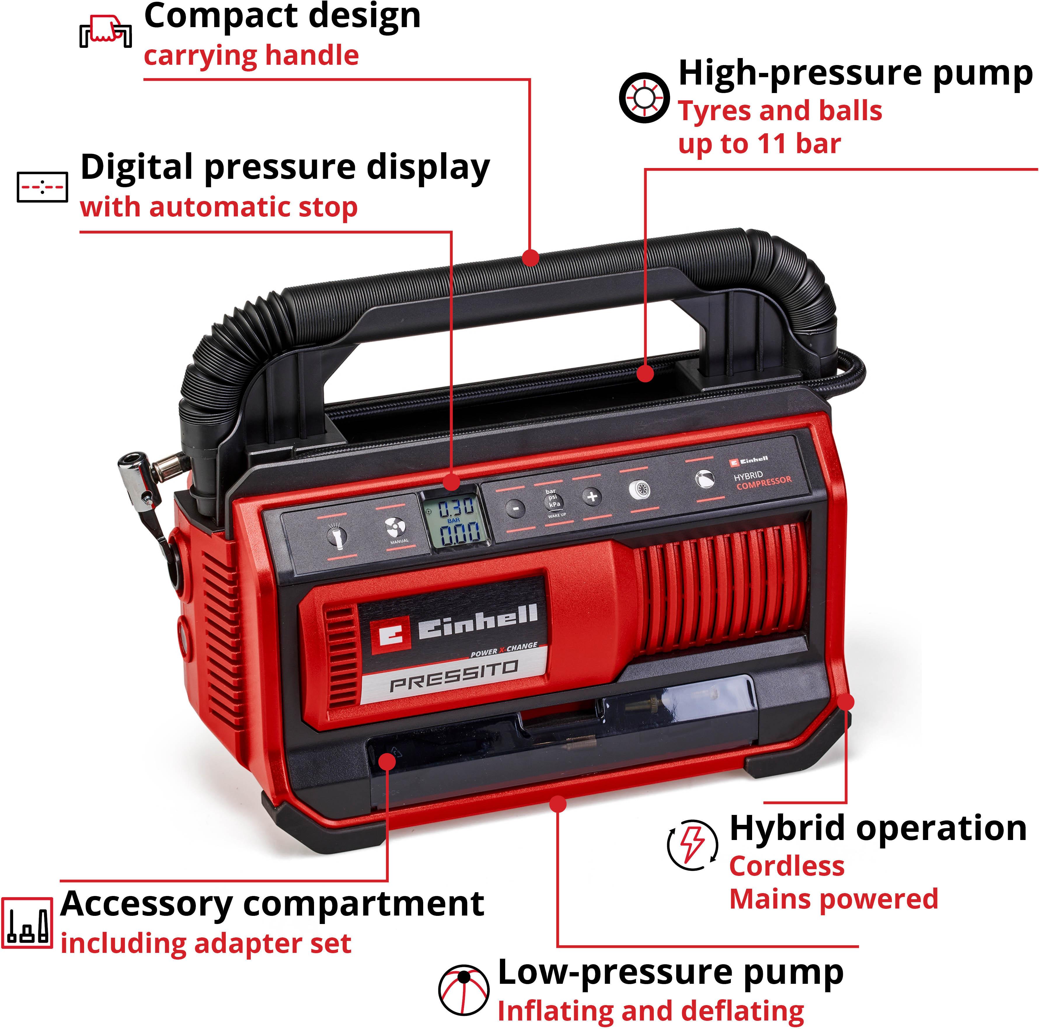 Einhell PRESSITO 18V Hybrid Air Compressor