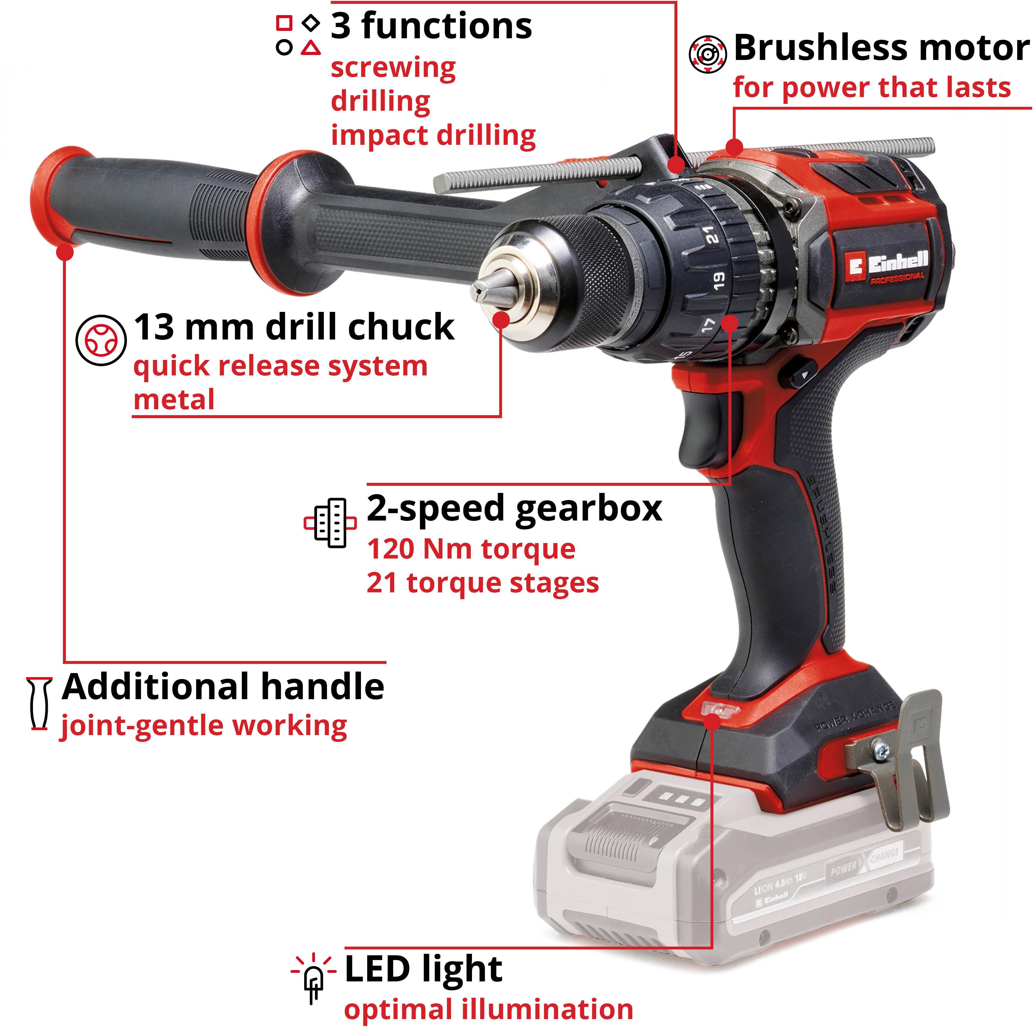 Einhell Pro 120Nm Cordless Combi Drill