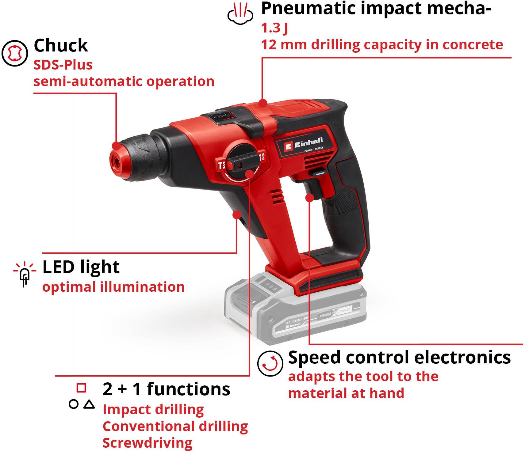 Einhell 12mm Cordless Rotary Hammer Drill