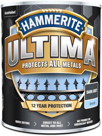 Hammerite Ultima Smooth Dark Grey 750ml