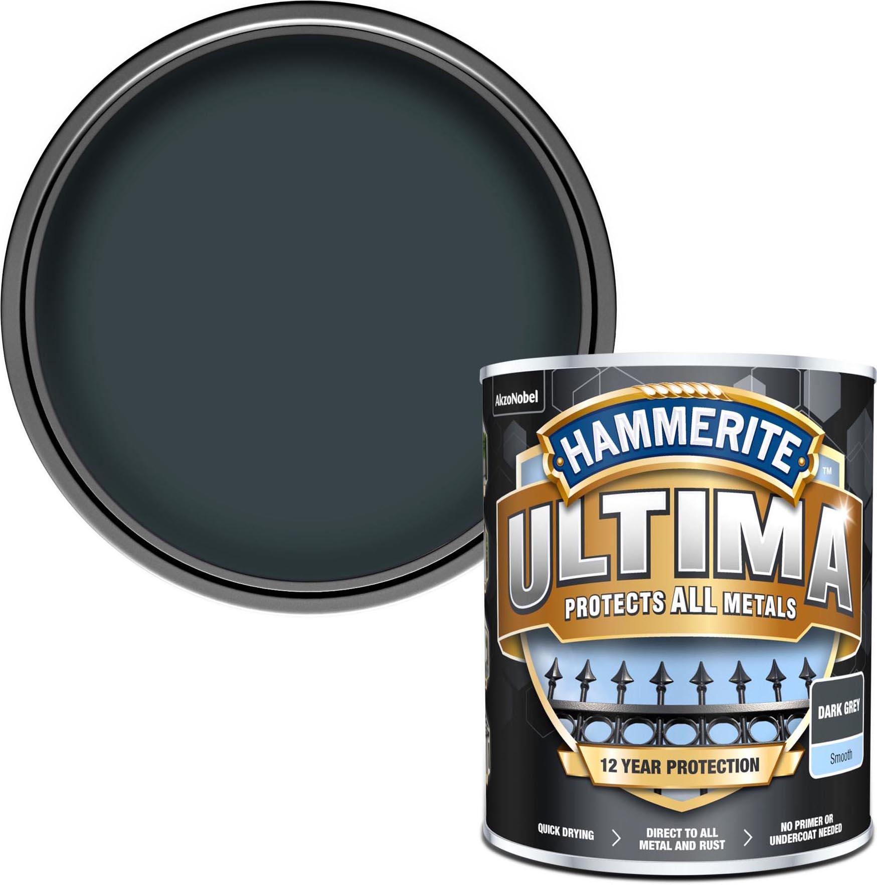 Hammerite Ultima Smooth Dark Grey 750ml