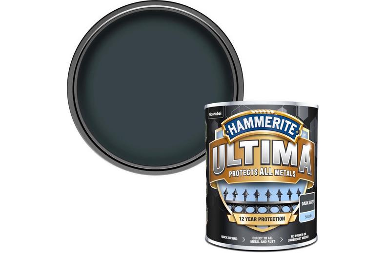 Hammerite Ultima Smooth Dark Grey 750ml Hammerite Ultima Smooth Dark Grey 750ml