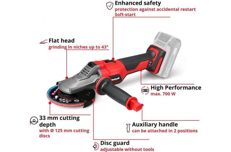 Einhell Pro 18V Cordless Flat Angle Grinder Einhell Pro 18V Cordless Flat Angle Grinder