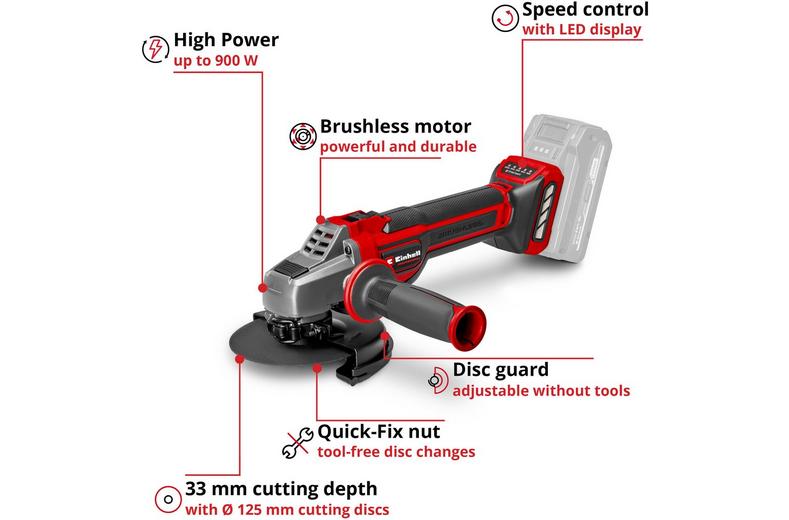 Einhell Pro 18V 900W Cordless Angle Grinder Einhell Pro 18V 900W Cordless Angle Grinder