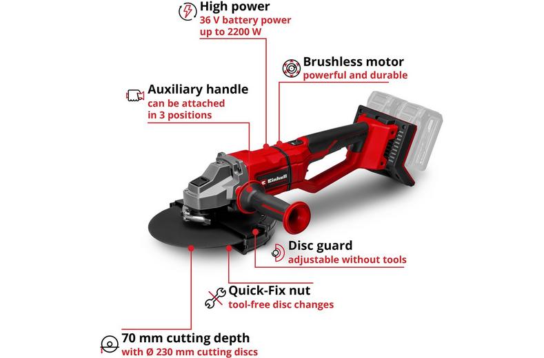 Einhell Pro AXXIO 36V 230mm Angle Grinder Einhell Pro AXXIO 36V 230mm Angle Grinder