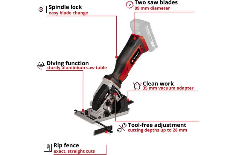 Einhell 89mm Cordless Mini Circular Saw Einhell 89mm Cordless Mini Circular Saw