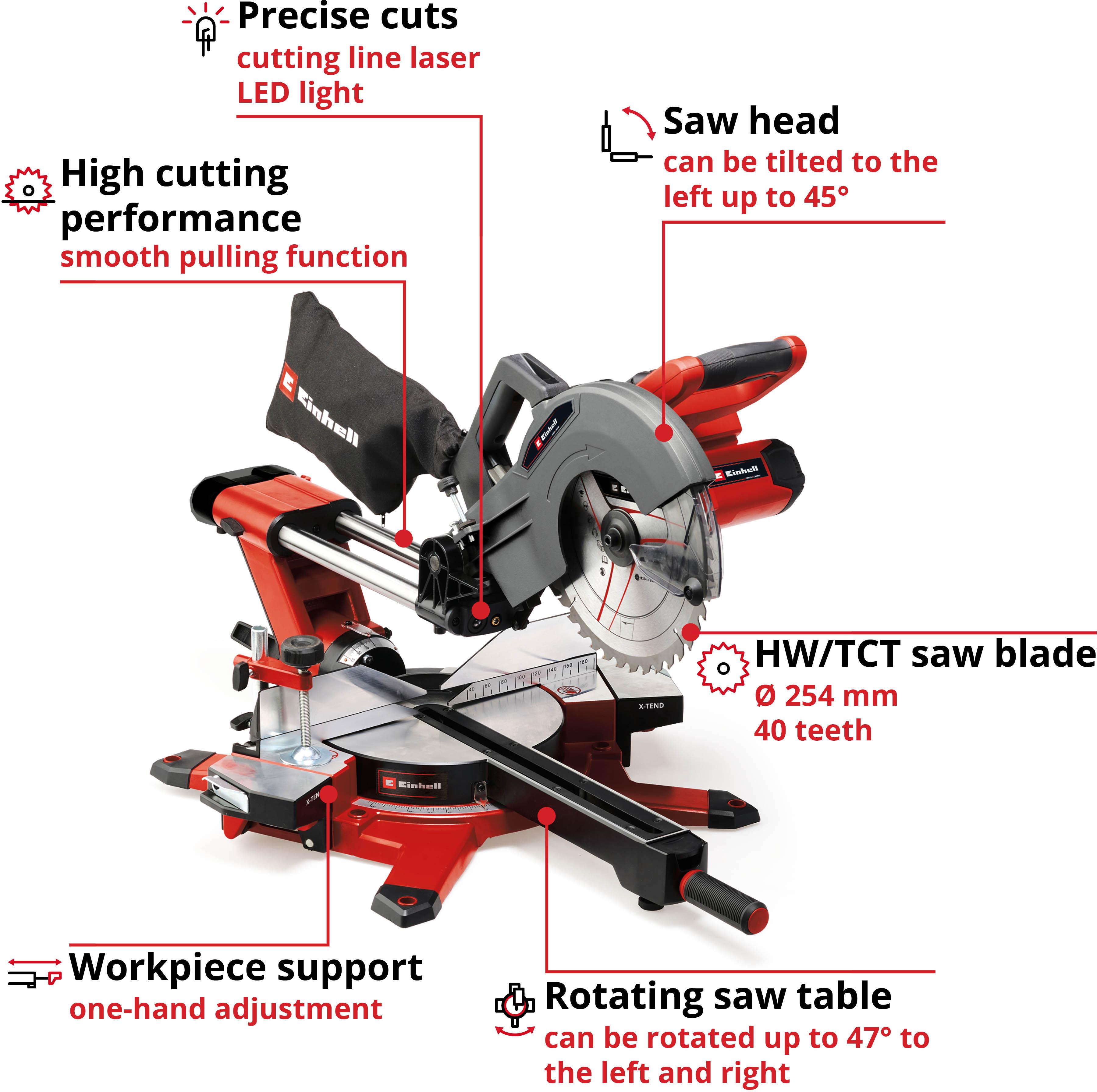Einhell 36V 254mm Sliding Mitre Saw