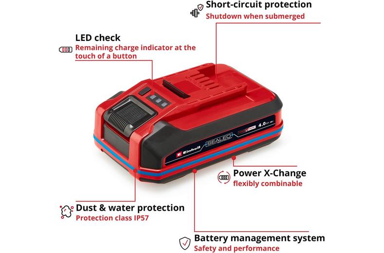 Einhell PXC+ SEALED 18V 4Ah Waterproof Battery Einhell PXC+ SEALED 18V 4Ah Waterproof Battery
