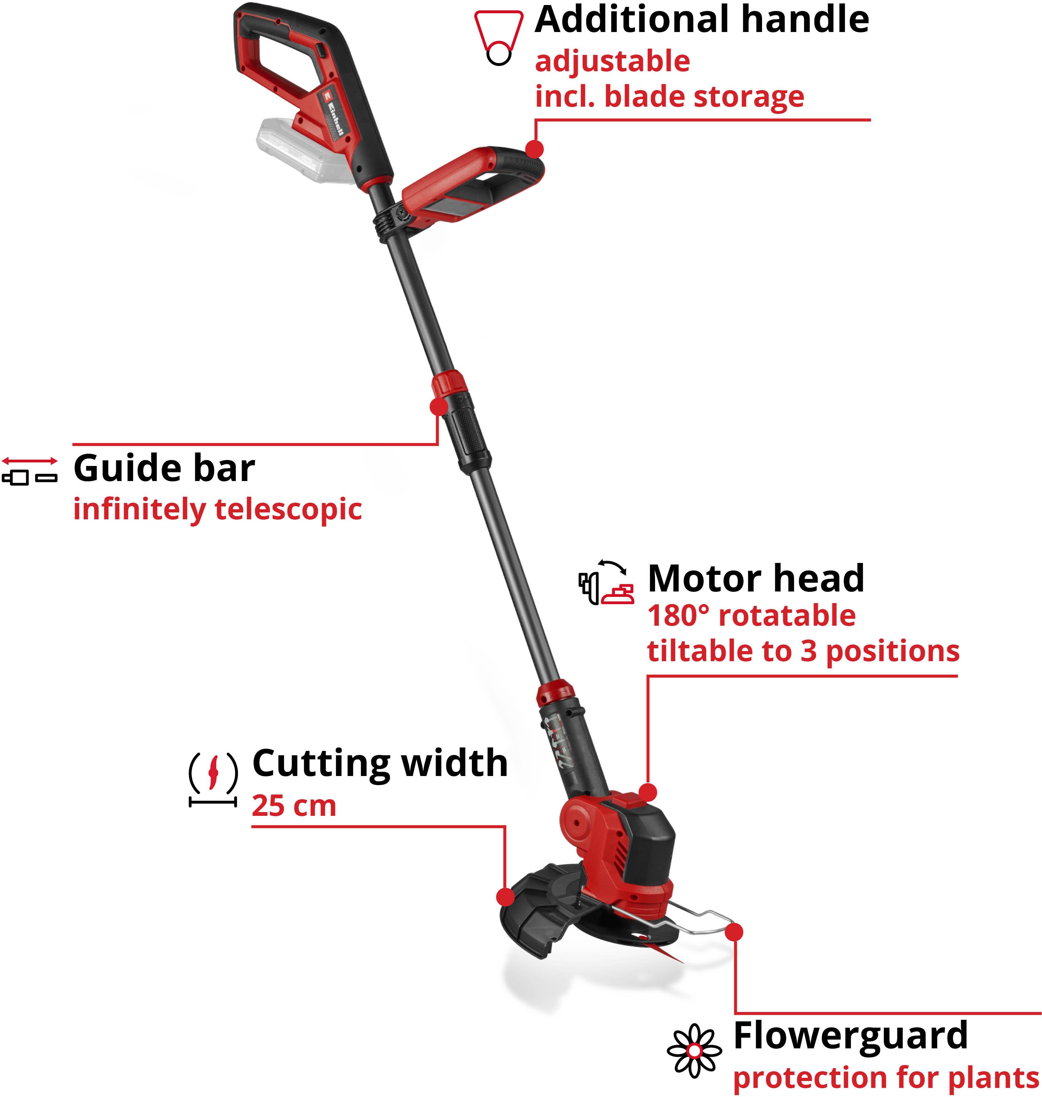 Einhell Cordless Grass Trimmer 180° Rotatable Motor Head