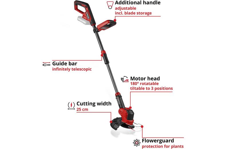 Einhell Cordless Grass Trimmer 180° Rotatable Motor Head Einhell Cordless Grass Trimmer 180° Rotatable Motor Head