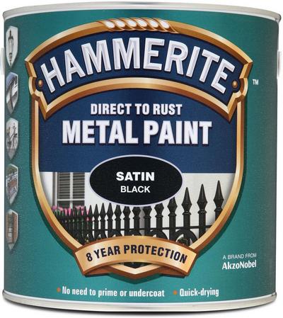 Hammerite Metal Paint Satin Black 2.5L Hammerite Metal Paint Satin Black 2.5L