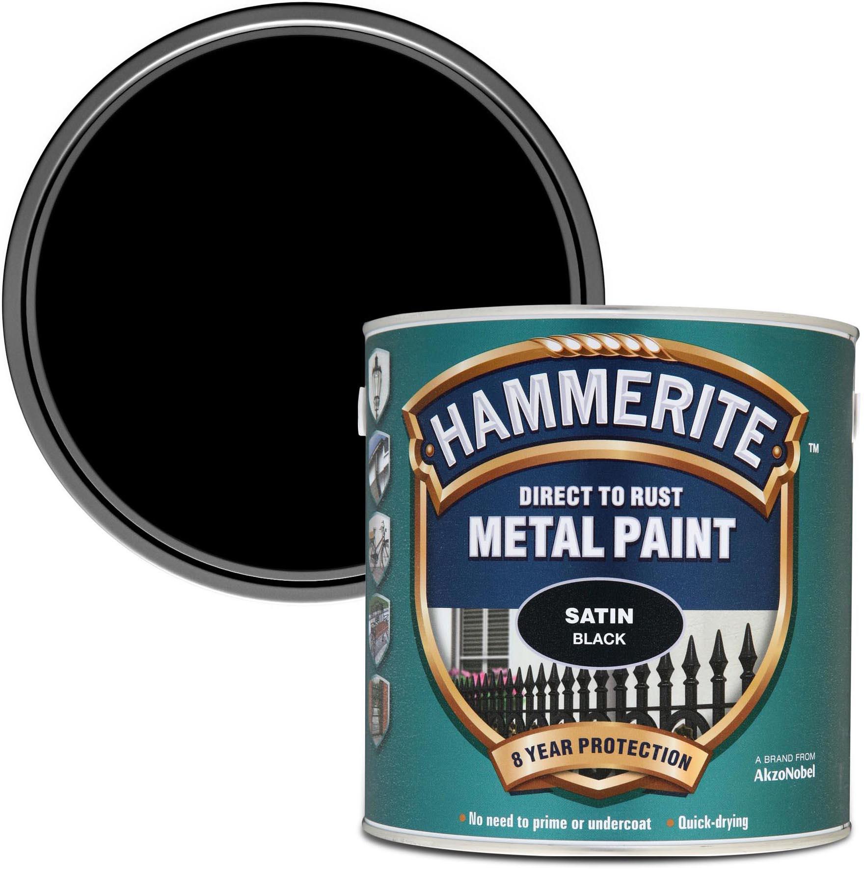 Hammerite Metal Paint Satin Black 2.5L