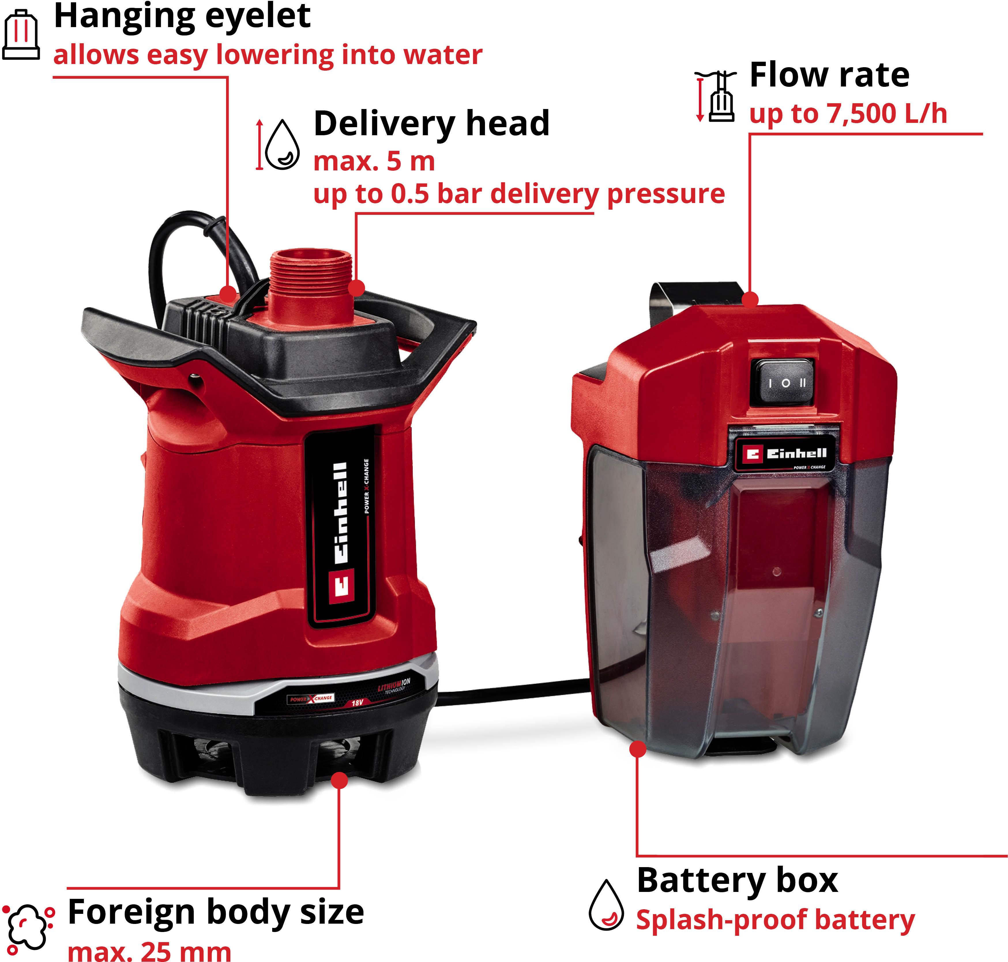 Einhell 7500L/H Cordless Dirt Water Pump