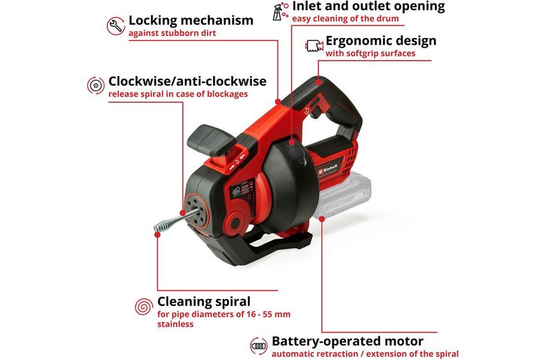 Einhell 18V Cordless Drain Cleaner Einhell 18V Cordless Drain Cleaner