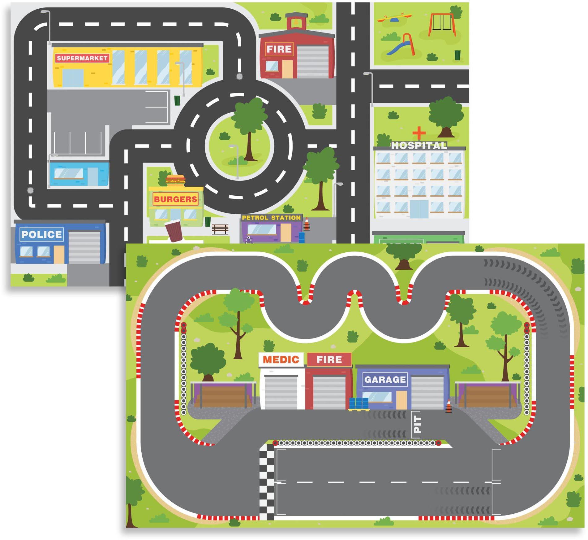 Play Tray with City & Race Play Mat Set