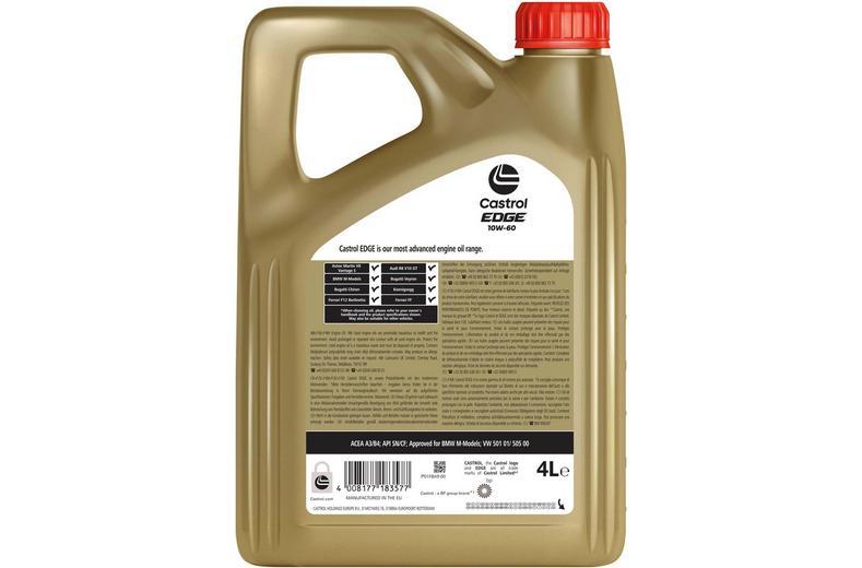 Castrol EDGE Titanium 10W60 Oil 4 Litre Castrol EDGE Titanium 10W60 Oil 4 Litre