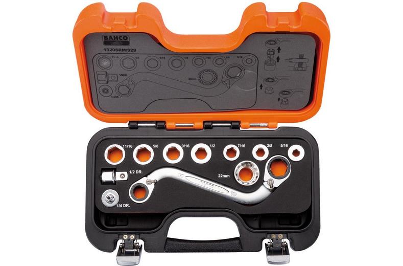 Bahco S Type Ratchet Ring Wrench & Adaptor Set Bahco S Type Ratchet Ring Wrench & Adaptor Set