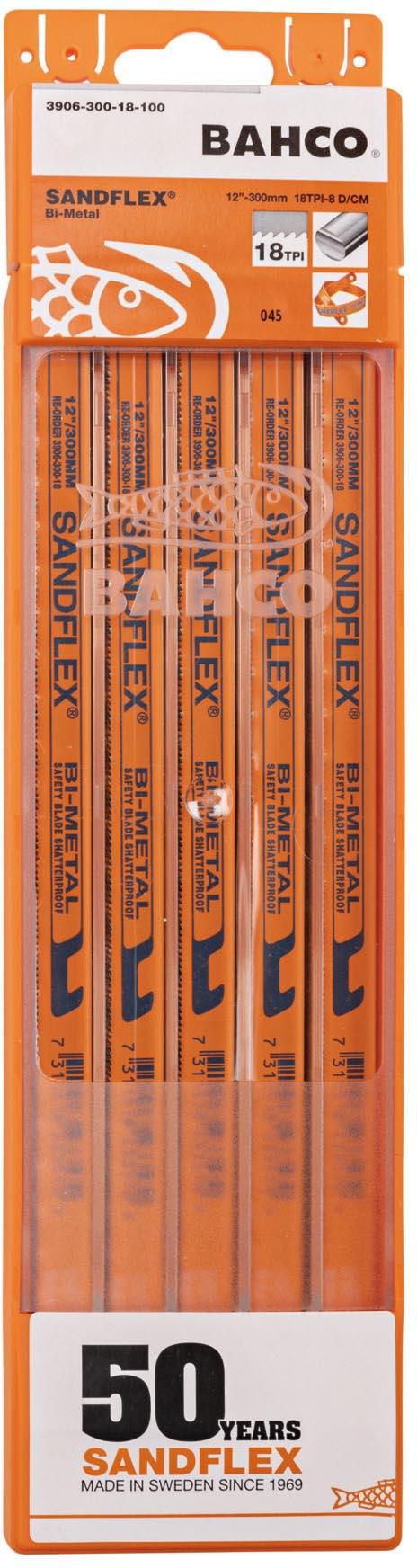 BAHCO 3906-18 HACKSAW BLADES 12 X 18 (100)