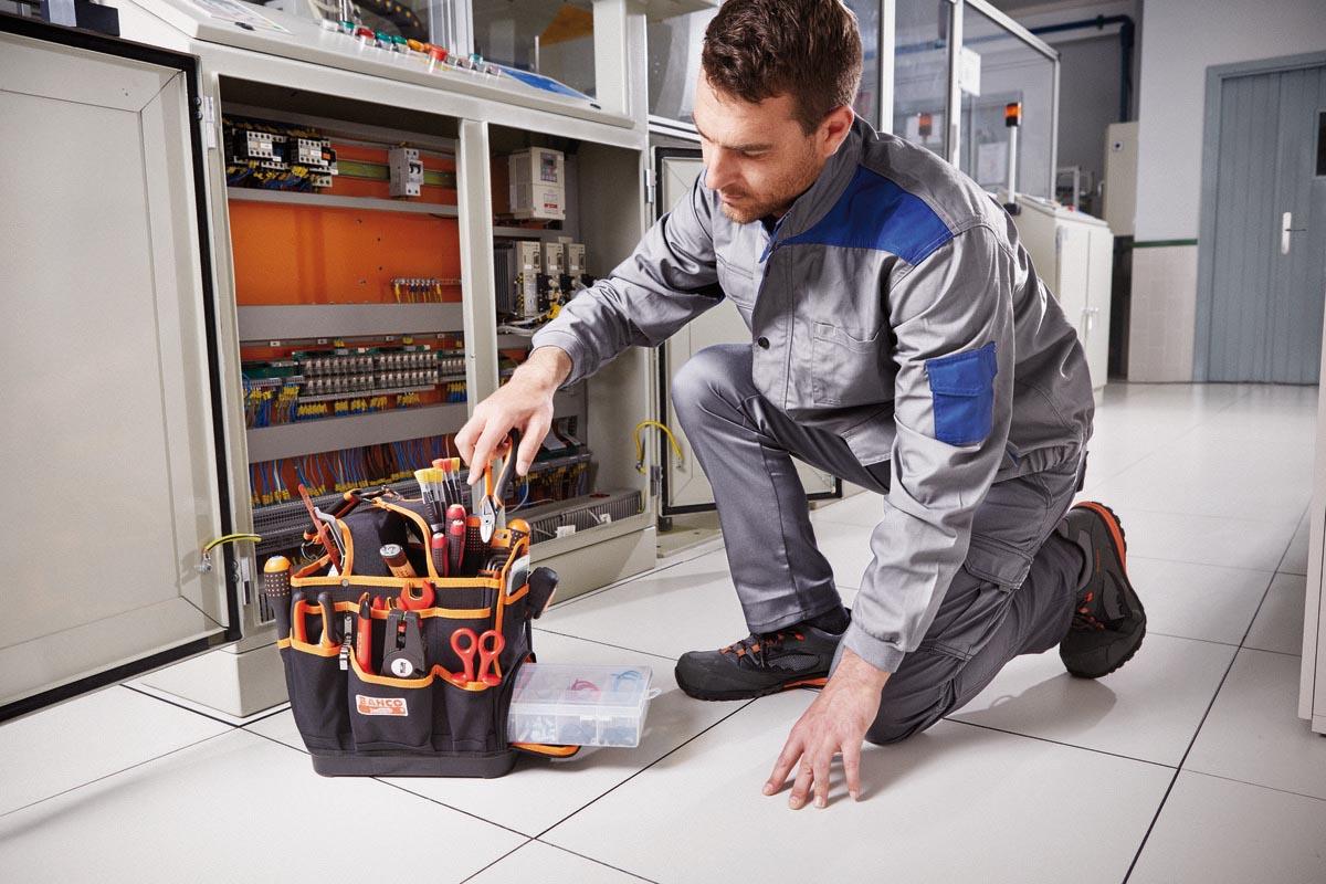 BAHCO 12IN ELECTRICIANS BAG-HARD BOTTOM