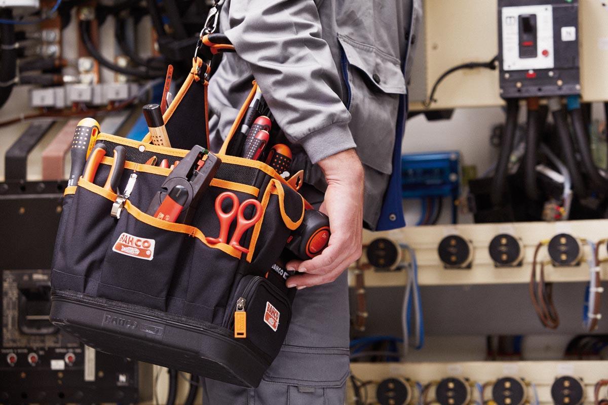 12IN ELECTRICIANS BAG-HARD BOTTOM