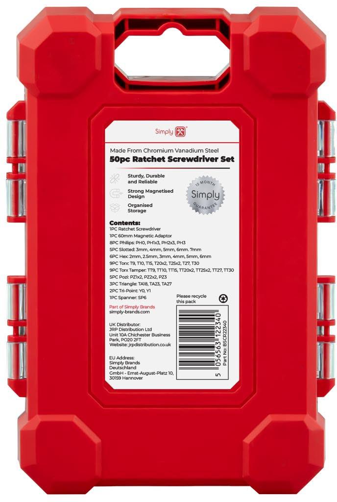 50pc Ratchet Screwdriver Set