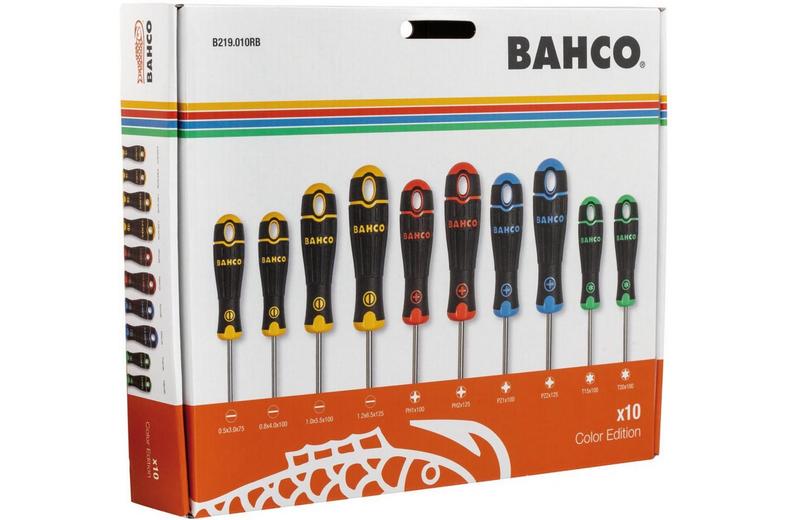 BAHCO 10PC COLOURED HANDLE S/DRIVER SET BAHCO 10PC COLOURED HANDLE S/DRIVER SET