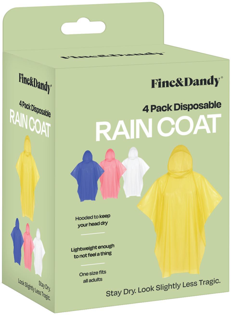 Fine & Dandy Rain Coat Ponchos (4 Pack)