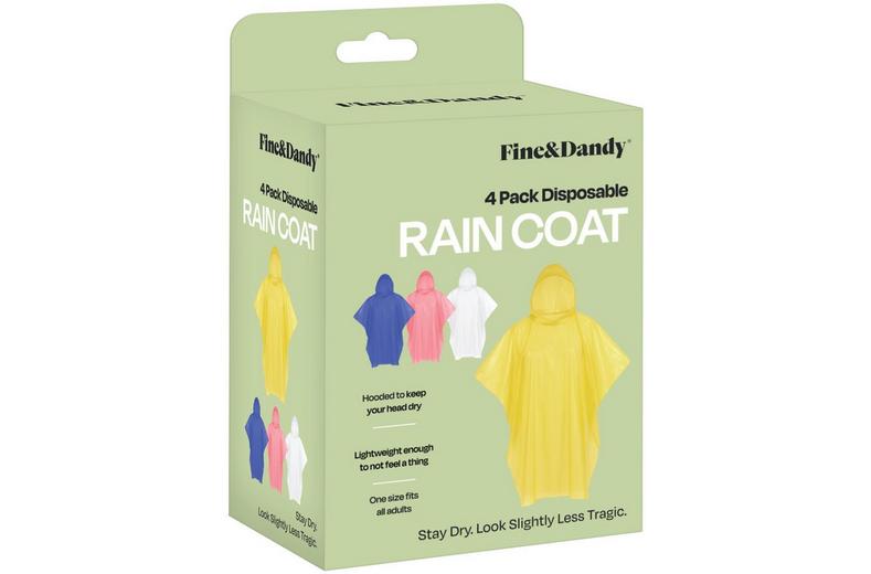 Fine & Dandy Rain Coat Ponchos (4 Pack) Fine & Dandy Rain Coat Ponchos (4 Pack)