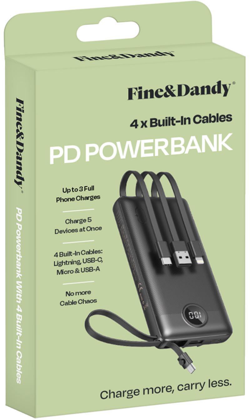 Fine & Dandy PD Powerbank (w/ Built-in Cable)