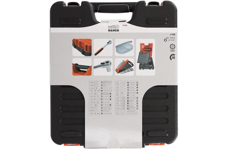 BAHCO S108 108PC SOCKET SET 1/4 & 1/2IN DR BAHCO S108 108PC SOCKET SET 1/4 & 1/2IN DR