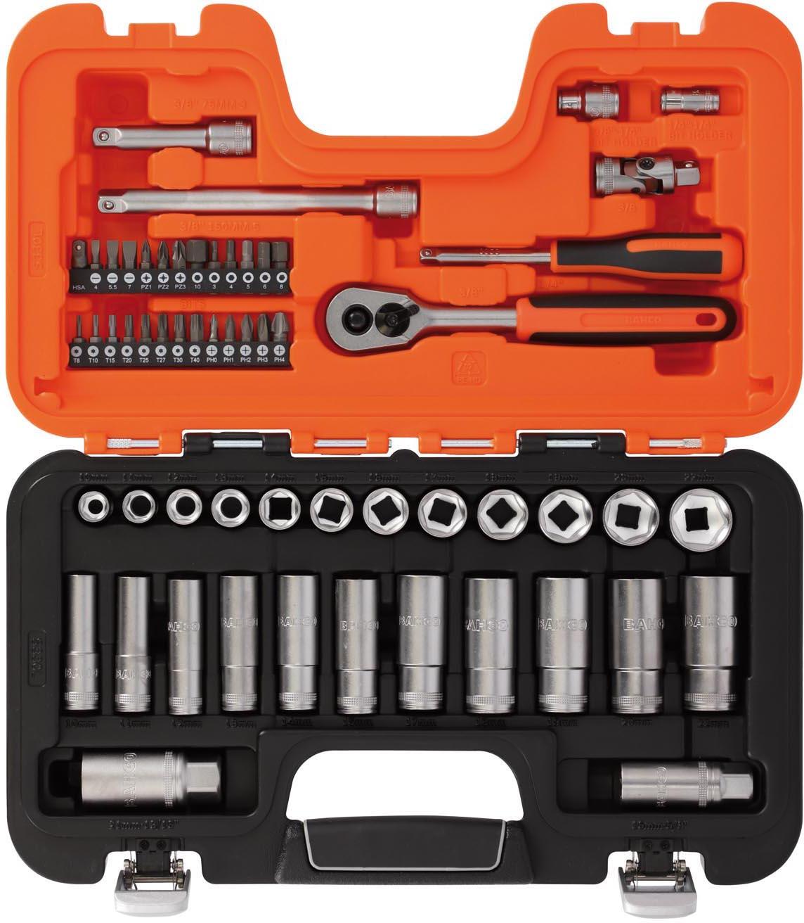 BAHCO S330L SOCKET SET 53PC MM 1/4&3/8SD DEEP