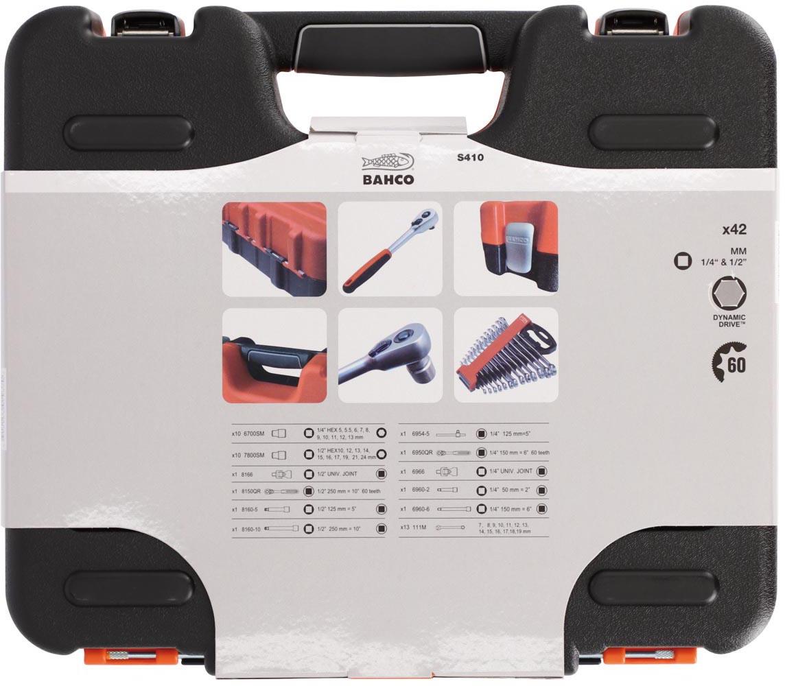 BAHCO S410 SOCKET SET 41PC 1/4IN & 1/2SQDR