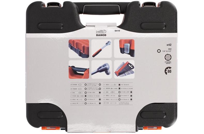 BAHCO S410 SOCKET SET 41PC 1/4IN & 1/2SQDR BAHCO S410 SOCKET SET 41PC 1/4IN & 1/2SQDR