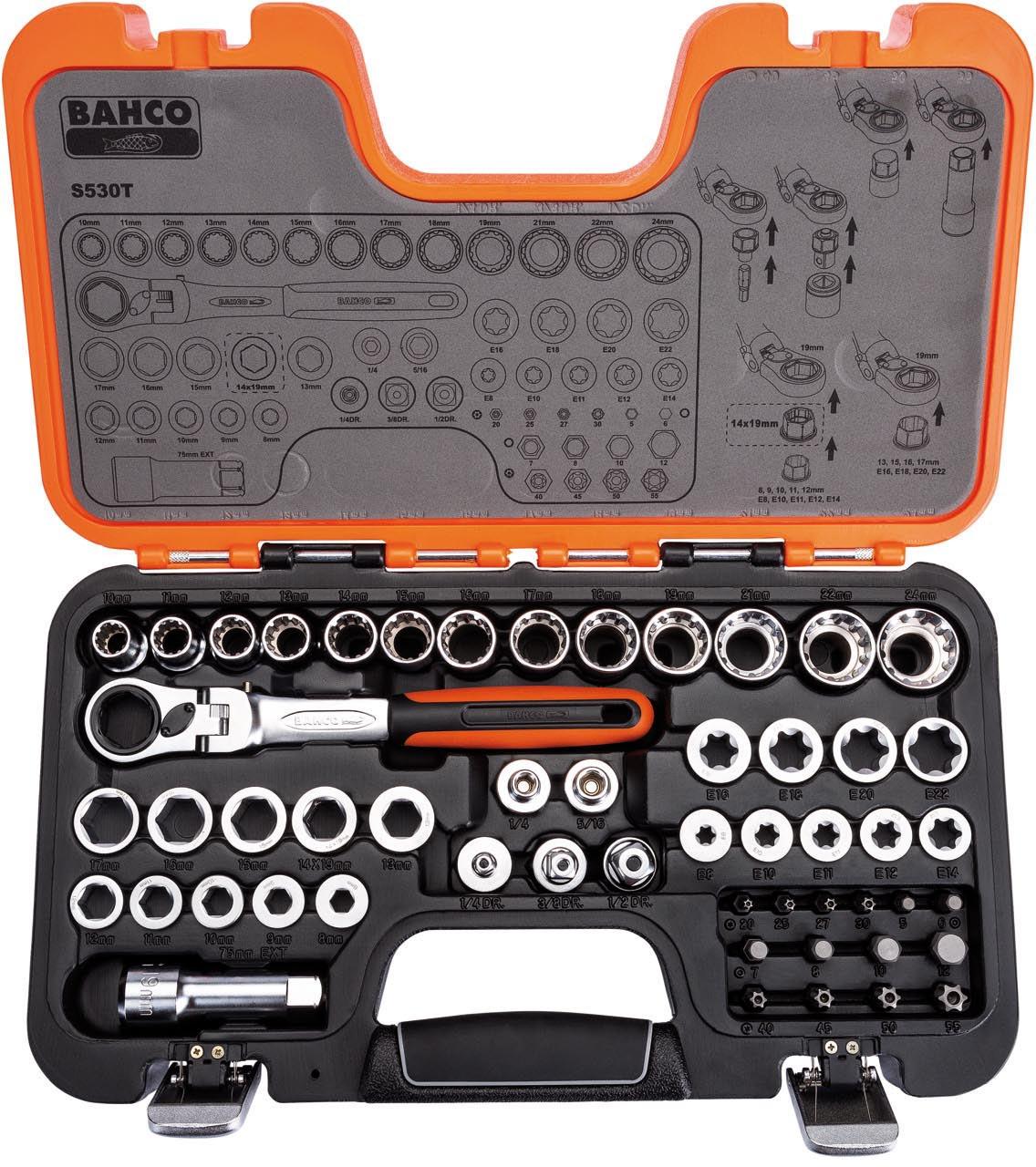 BAHCO S530T PASS THROUGH SOCKET SET 53PC
