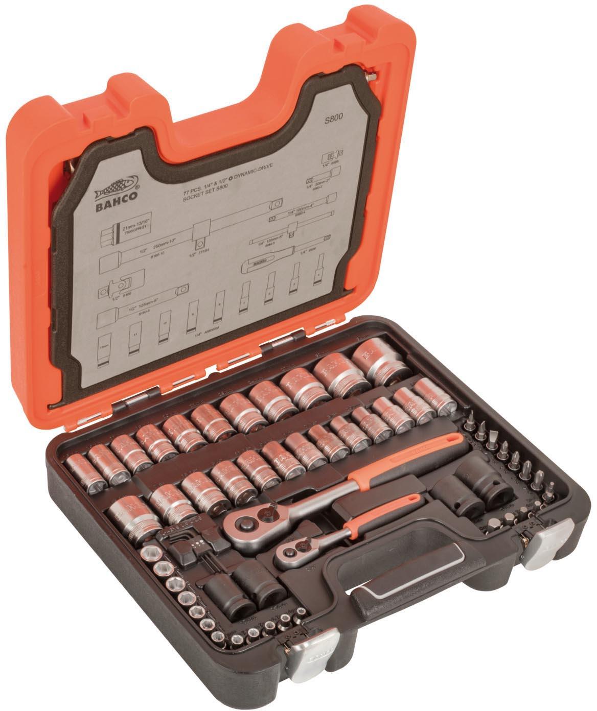 BAHCO S800  SOCKET SET  77PC 1/4 & 1/2IN DR