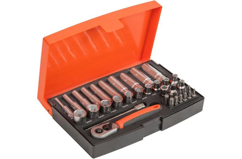 BAHCO SL25L SOCKET SET 37PC 1/4SQDR MM DEEP BAHCO SL25L SOCKET SET 37PC 1/4SQDR MM DEEP