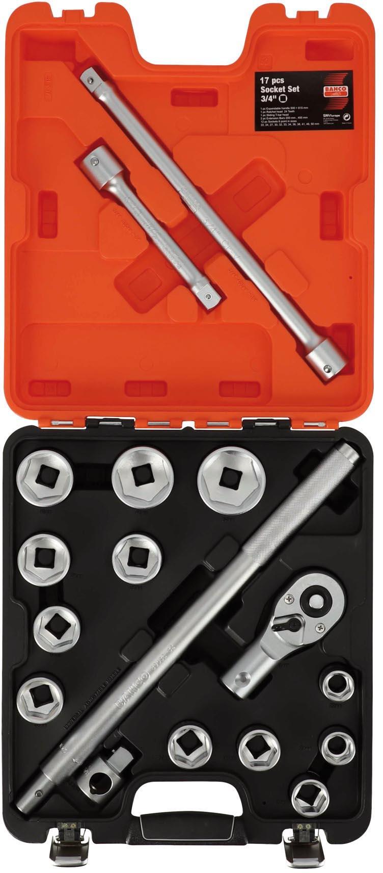 BAHCO SLX17 SOCKET SET  17PC 3/4IN DR