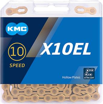 KMC X10EL Ti-N 10 Speed Chain, Gold, 114L