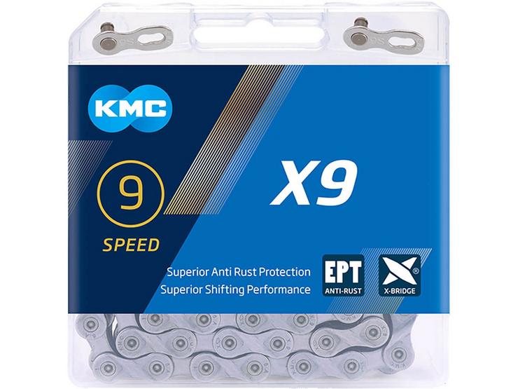 KMC X9 EPT 9 Speed Chain, Silver, 114L